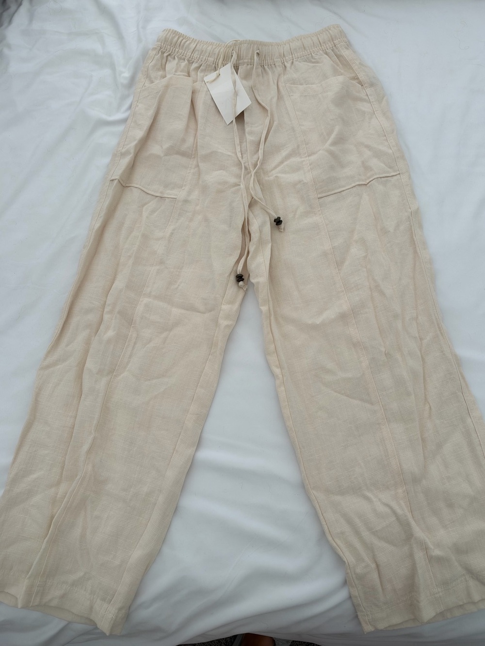 Zara Cream Linen Pants - NWT